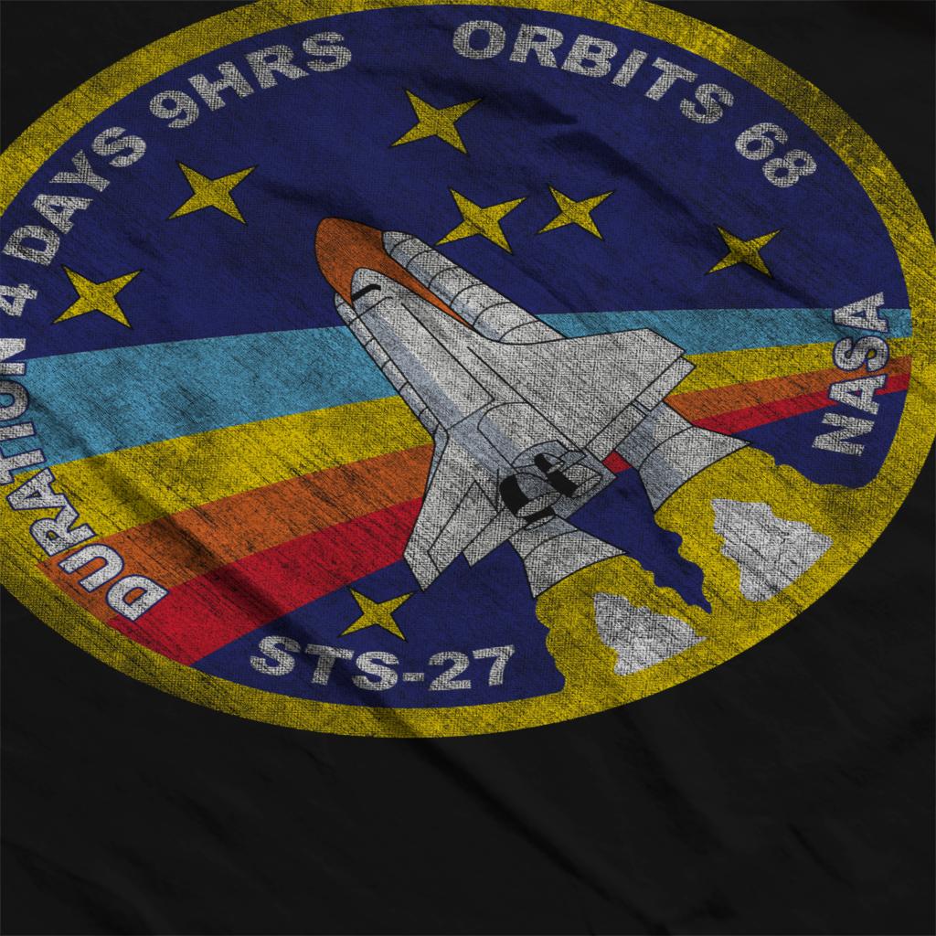 NASA STS 27 Atlantis Mission Badge Distressed Women/'s T-Shirt