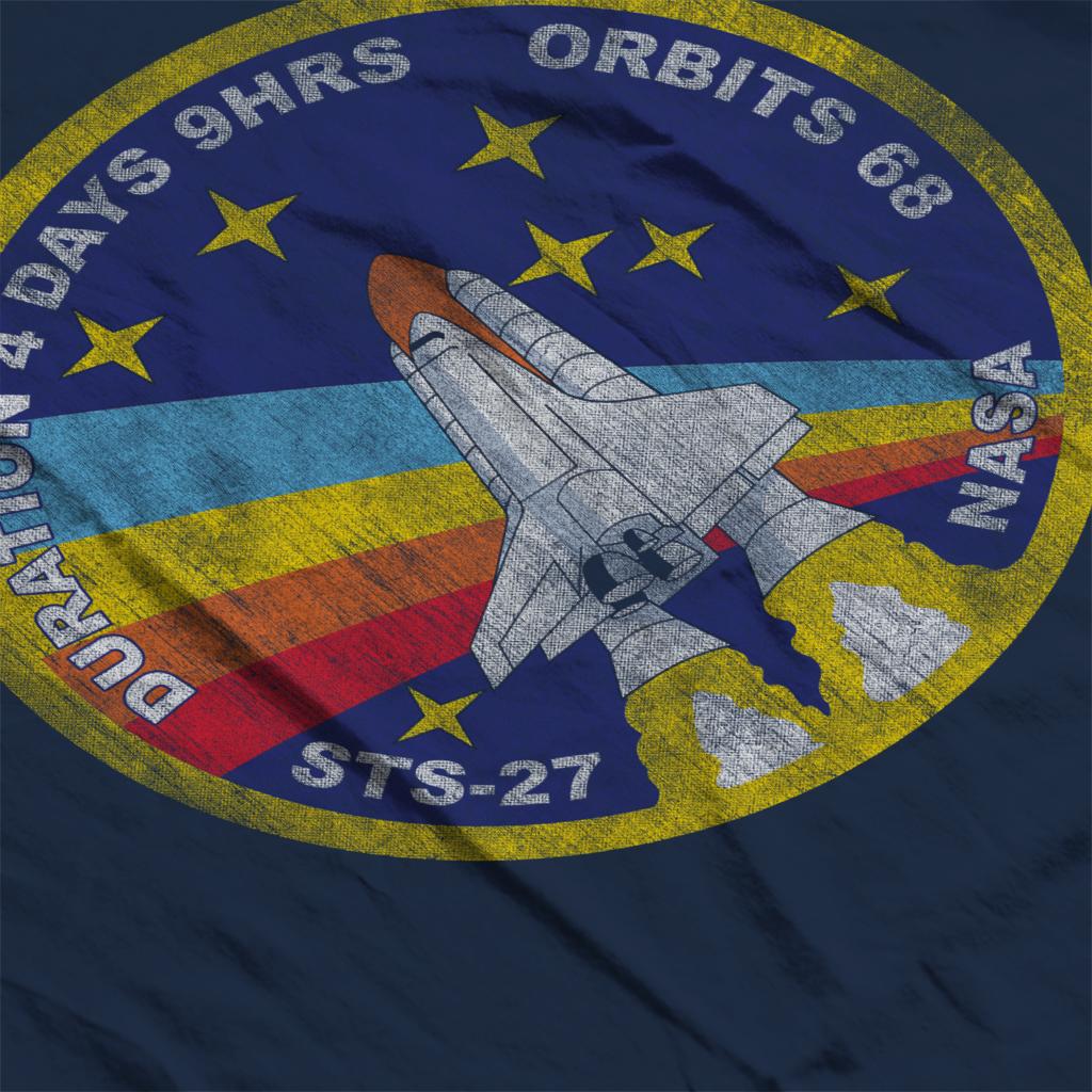 NASA STS 27 Atlantis Mission Badge Distressed Women/'s T-Shirt