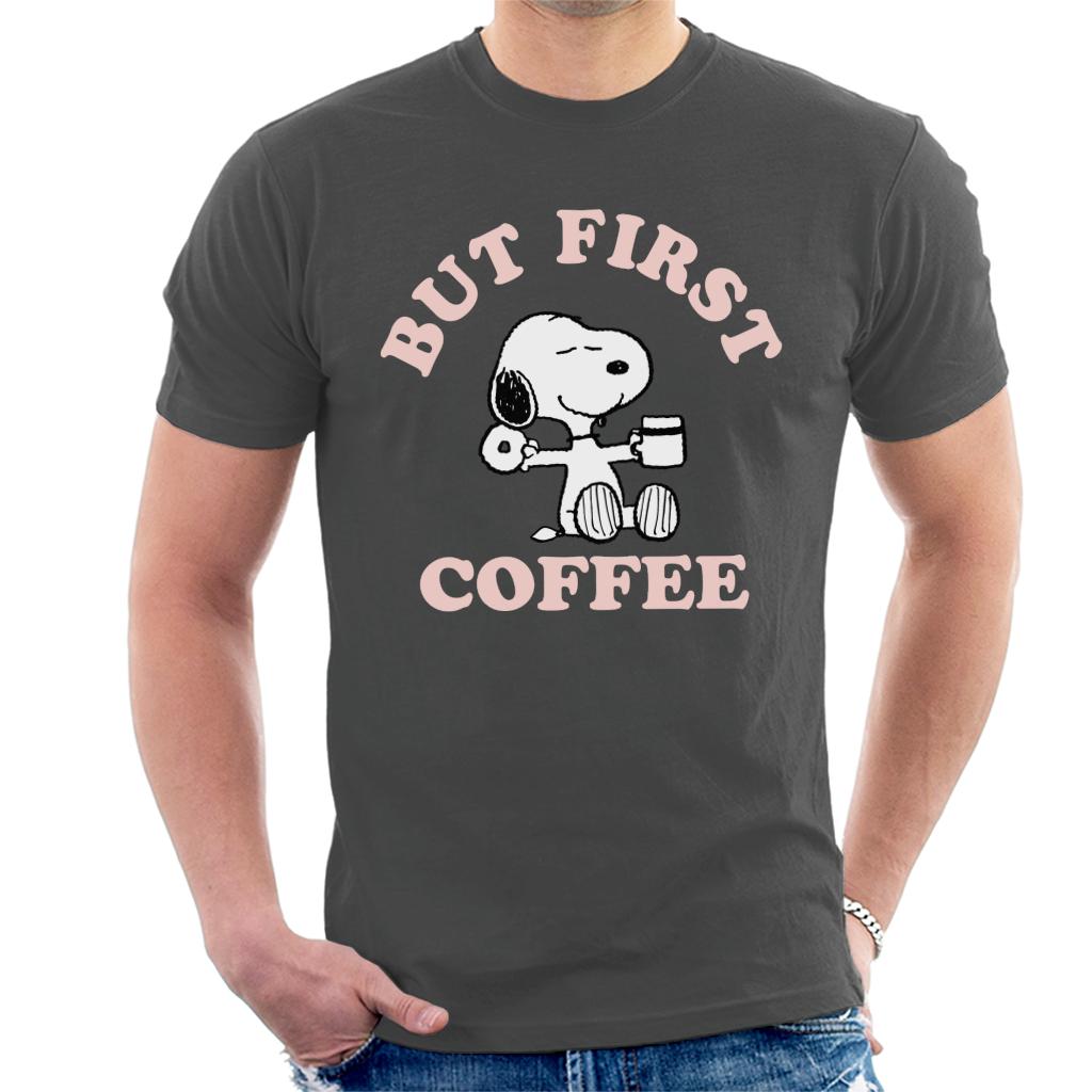 Peanuts But First Coffee Snoopy Men's T-Shirt