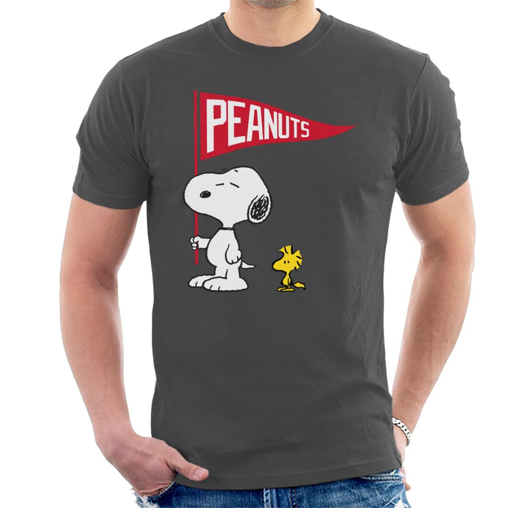 Peanuts Snoopy & Woodstock Flag Men's T-Shirt