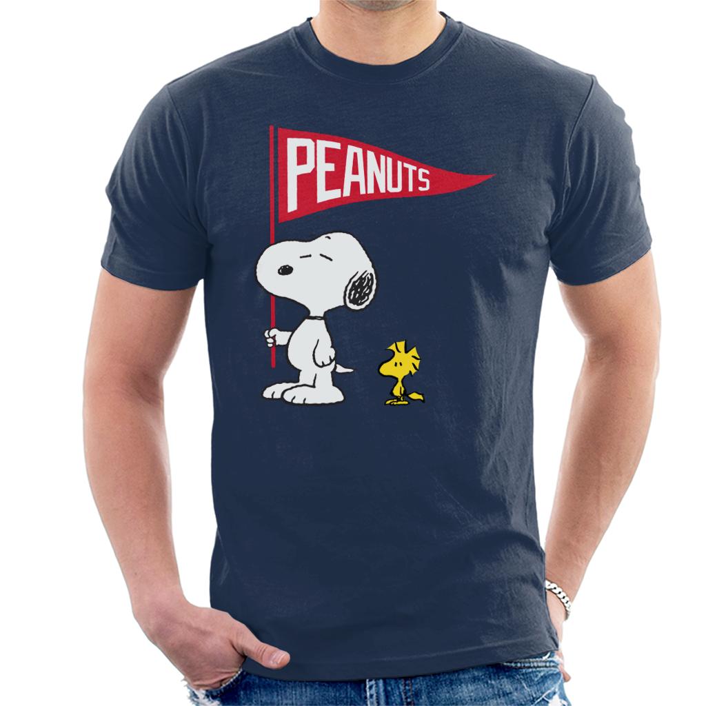 Peanuts Snoopy & Woodstock Flag Men's T-Shirt